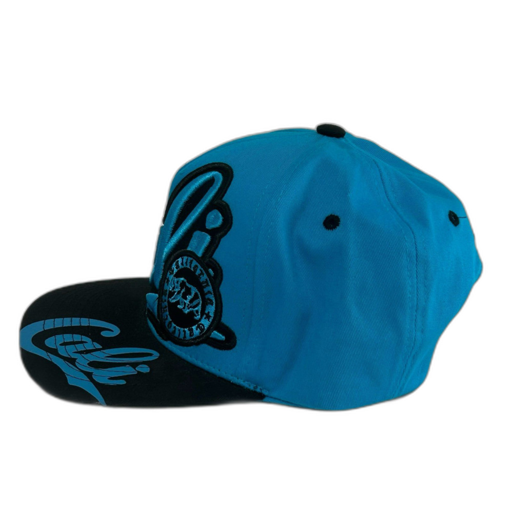 Top Level Cap Hat Unisex Snapback Blue/ Black Flat Bill Cali California - Picture 6 of 11